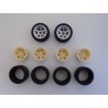 Jeu de 4 roues Gotti 6 Branches avec Pneus Slicks  1/18ème