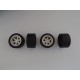 Jeu de 4 roues Gotti 6 branches avec Pneus Slicks  1/18ème