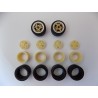 Jeu de 4 roues Gotti 6 branches avec Pneus Slicks  1/18ème